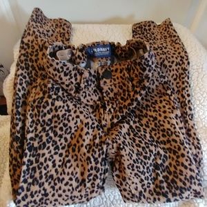 Old navy leopard jeans girls size 7/8